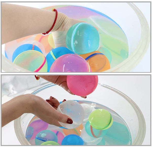 Ballons d'eau Réutilisables, 12 Pièces Balles à Eau Réutilisables, Ballon  d'eau en Silicone Auto, Ballons d'eau Color, Jouet d'eau Bombe à Eau